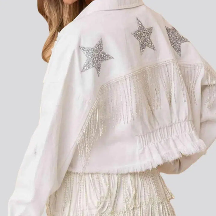 Y2k color jeans jacket
 for women