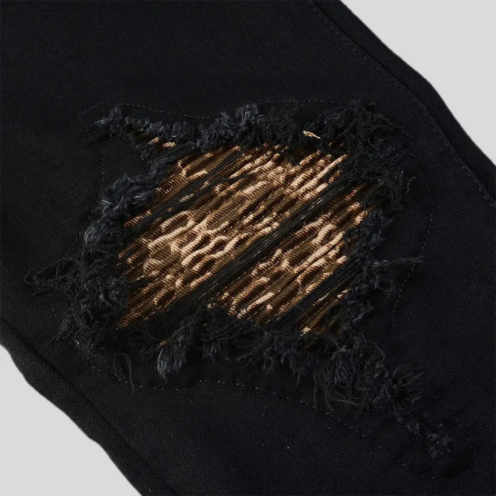 Skinny ripped boho style jeans for men