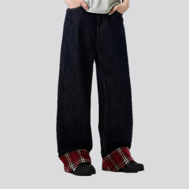 90s style checkerboard slouchy men's jeans