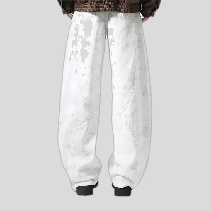 Slouchy fit with metal studs men's jean pants