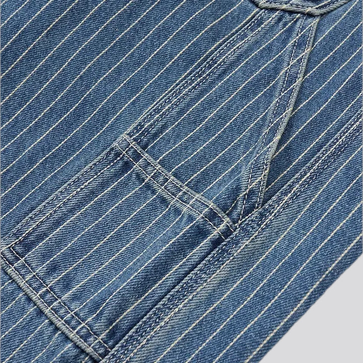 Casual midweight striped worker jeans for men