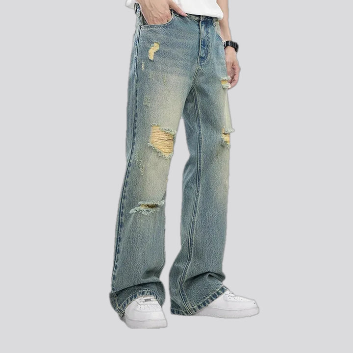 Stylish loose fit bootcut jeans for men