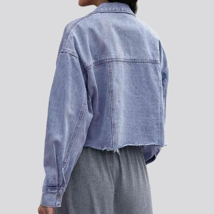 Fashion light-wash denim jacket for ladies
