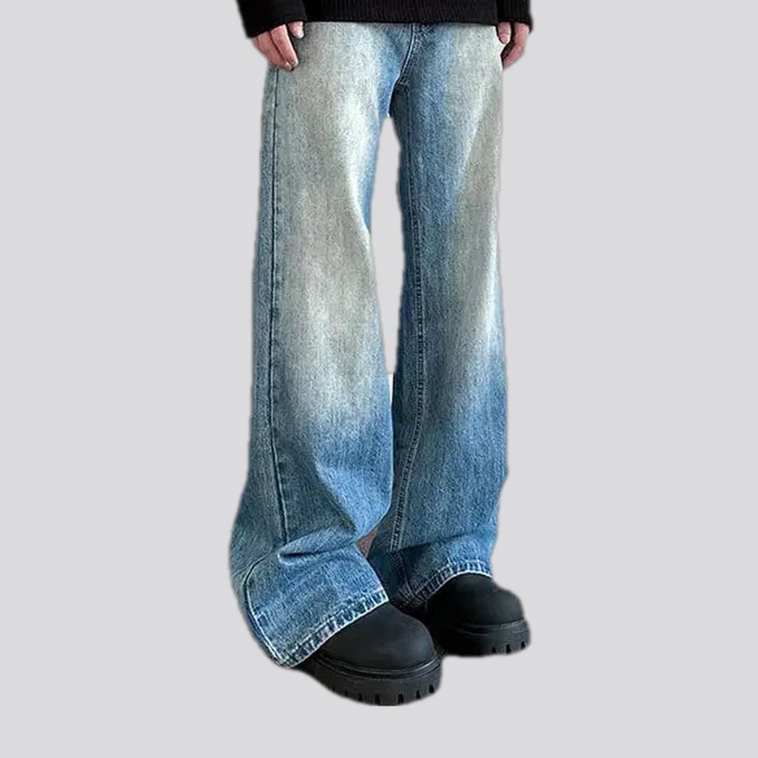 Loose fit faded wash street style jeans for men