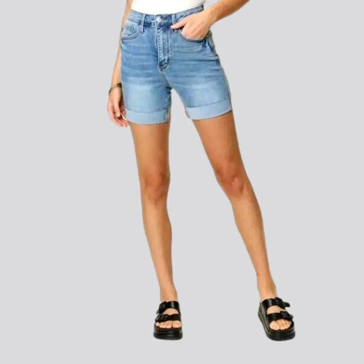 Casual folded-hem denim shorts for ladies | Jeans4you.shop