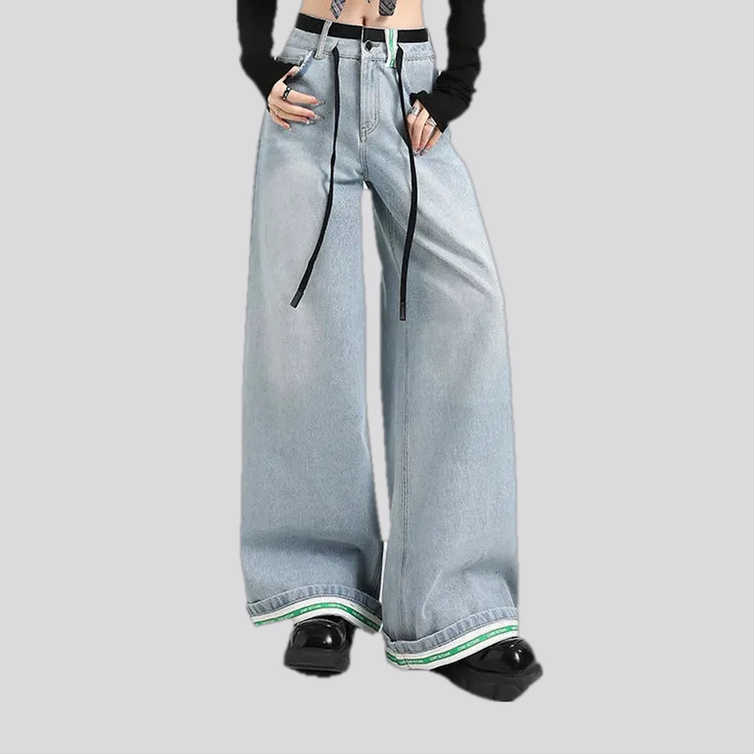 Light Pattern Baggy Jeans for Women | Jeans4you.shop