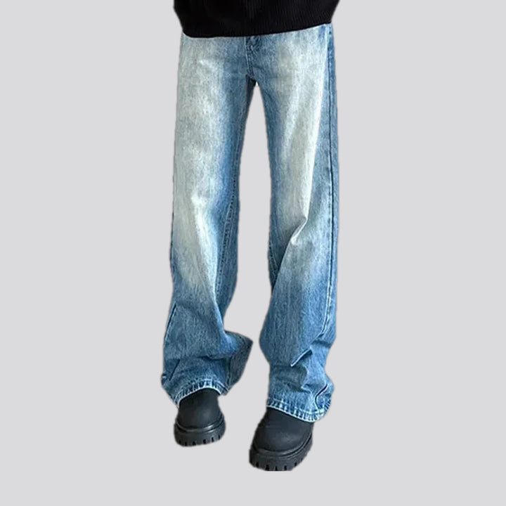 Loose Fit Faded Wash Street Style Jeans for Men | Jeans4you.shop